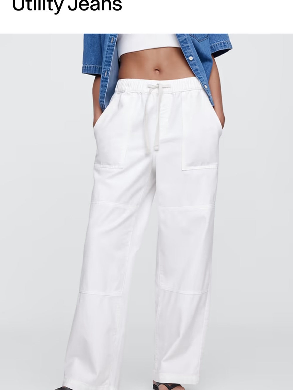 GAP White Utility Jeans NWT